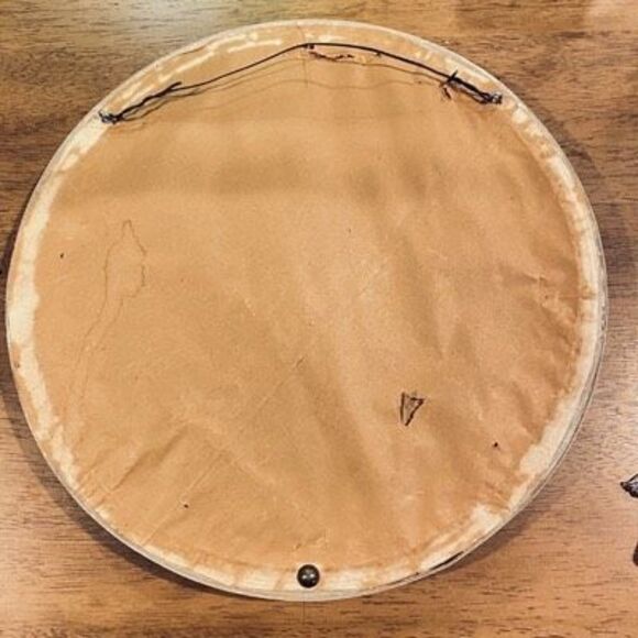 Vintage Liberty Bell Framed Crewel Needlework Americana 13” Round Patriotic Art - Picture 8 of 9